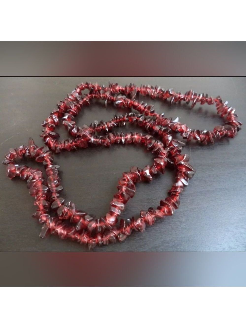 VINTAGE ESTATE HIGH END GENUINE GARNET BEADED 32" NECKLACE